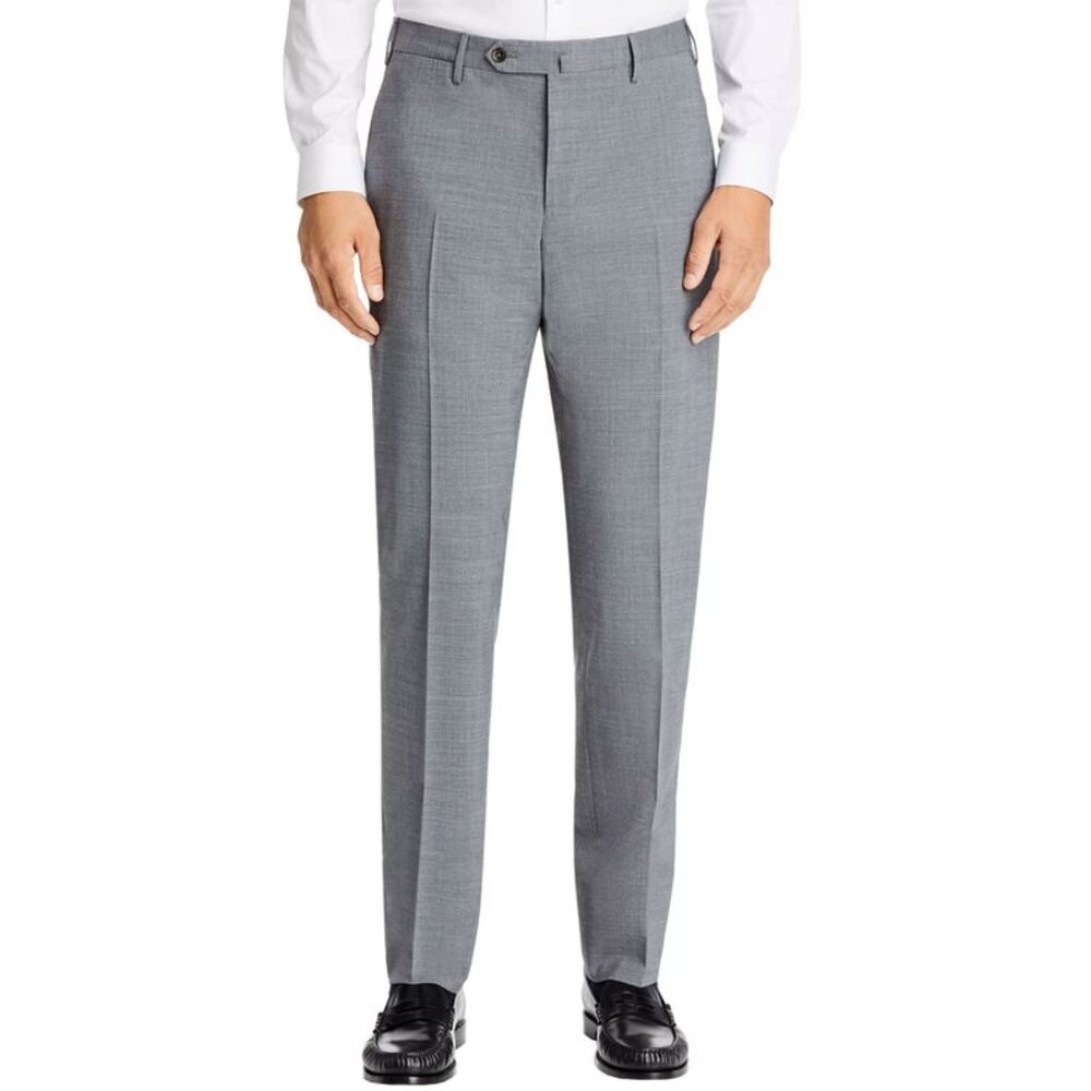 PT01 Pantaloni Torino Mens Solaro Wool & Cotton Dress Pants 39 Grey IT 56